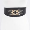Wide Elastic Belt with Statement Metal Buckle