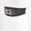 Wide Elastic Belt with Statement Metal Buckle