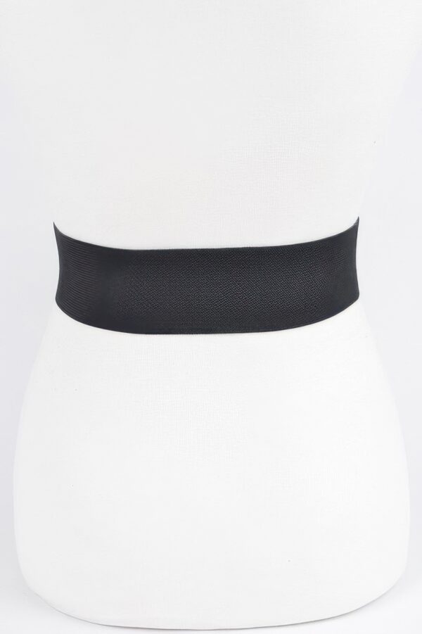 Wide Elastic Belt with Statement Metal Buckle
