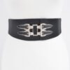 Wide Elastic Belt with Statement Metal Buckle
