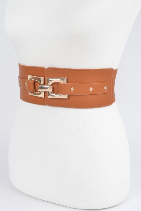 Slim Metal Buckle Elastic Belt – Polyurethane and Stretch