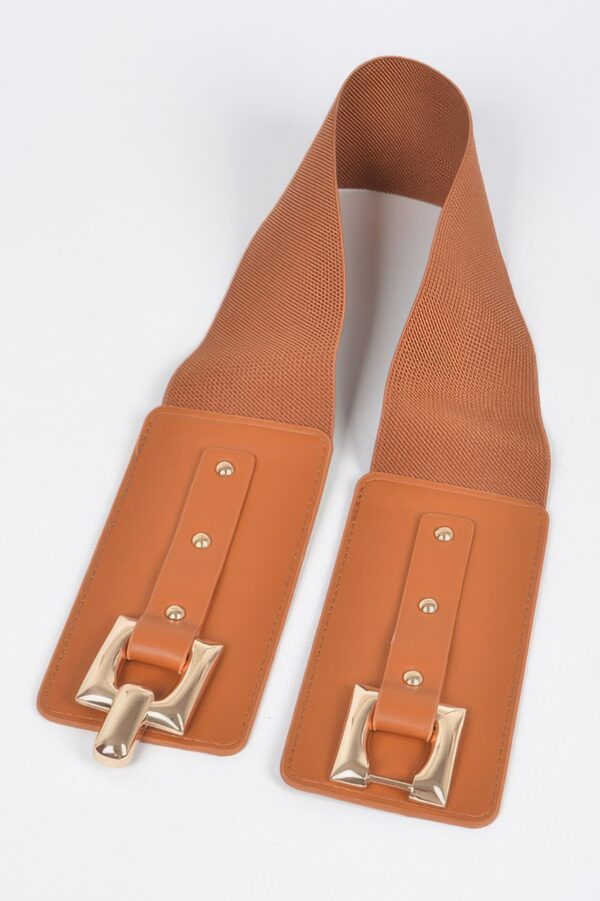 Slim Metal Buckle Elastic Belt – Polyurethane and Stretch