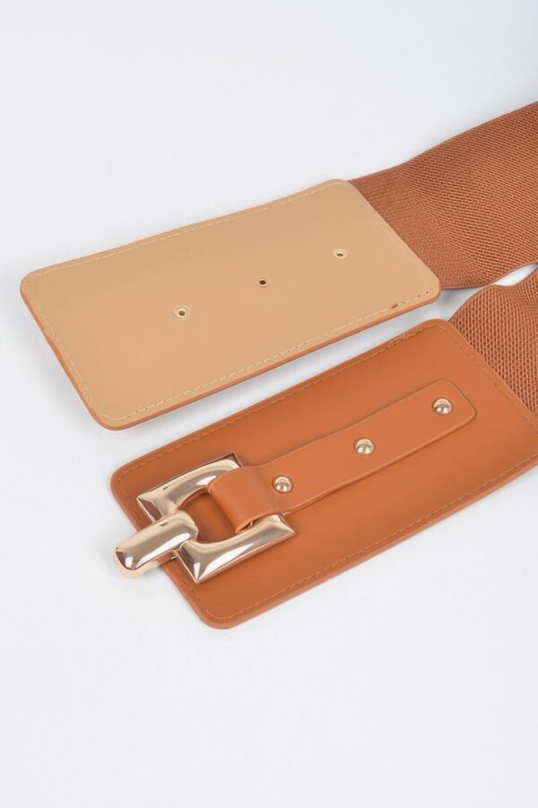 Slim Metal Buckle Elastic Belt – Polyurethane and Stretch