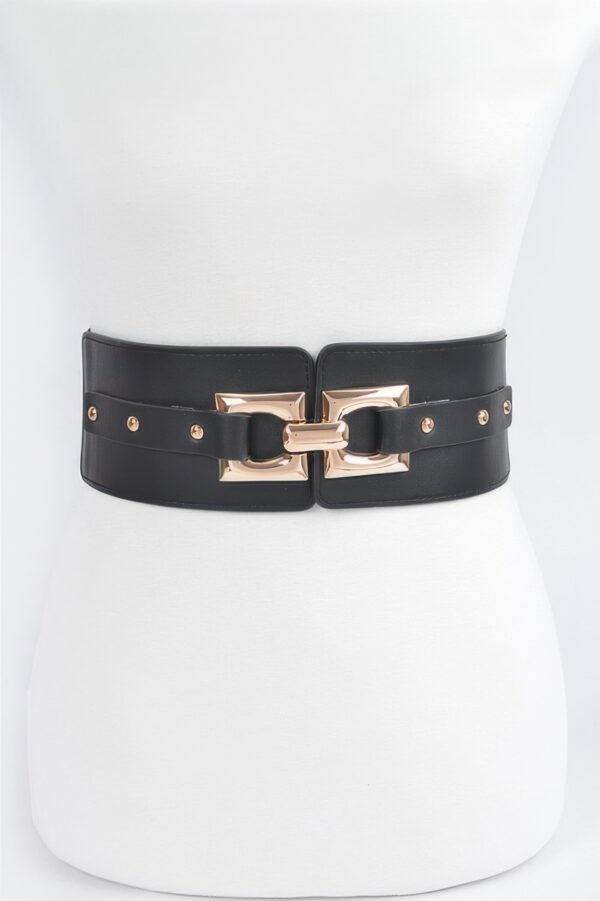 Slim Metal Buckle Elastic Belt – Polyurethane and Stretch