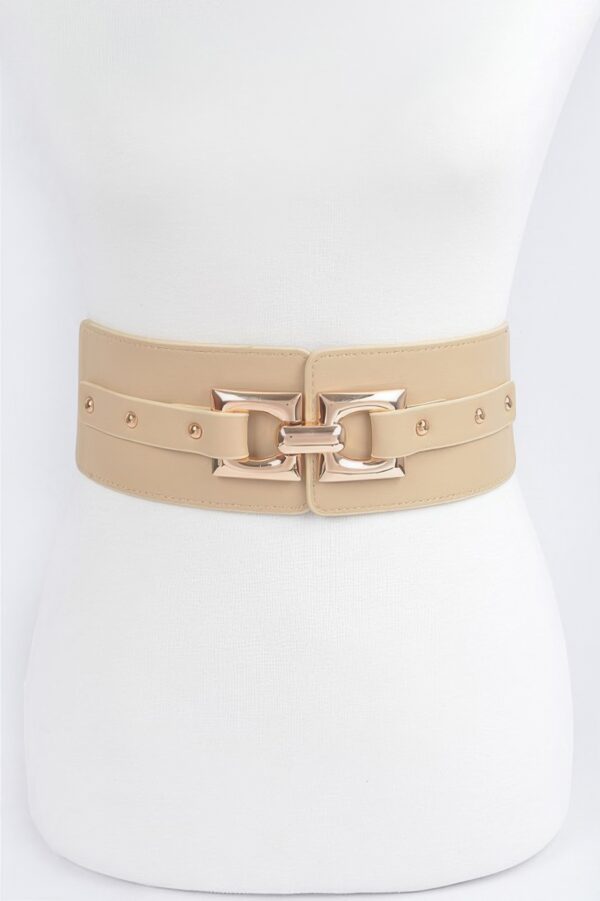 Slim Metal Buckle Elastic Belt – Polyurethane and Stretch