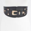 Wide Elastic Belt with Oversized Buckle – Polished Finish