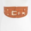 Wide Elastic Belt with Oversized Buckle – Polished Finish
