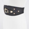 Wide Elastic Belt with Oversized Buckle – Polished Finish