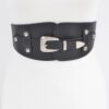 Wide Elastic Belt with Oversized Buckle – Polished Finish