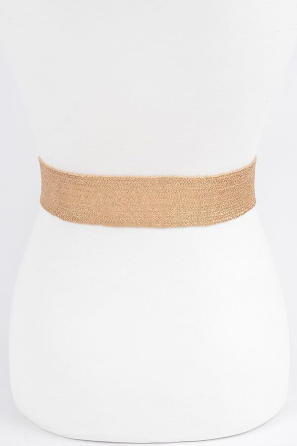 Round Bamboo Buckle Elastic Belt – Handmade