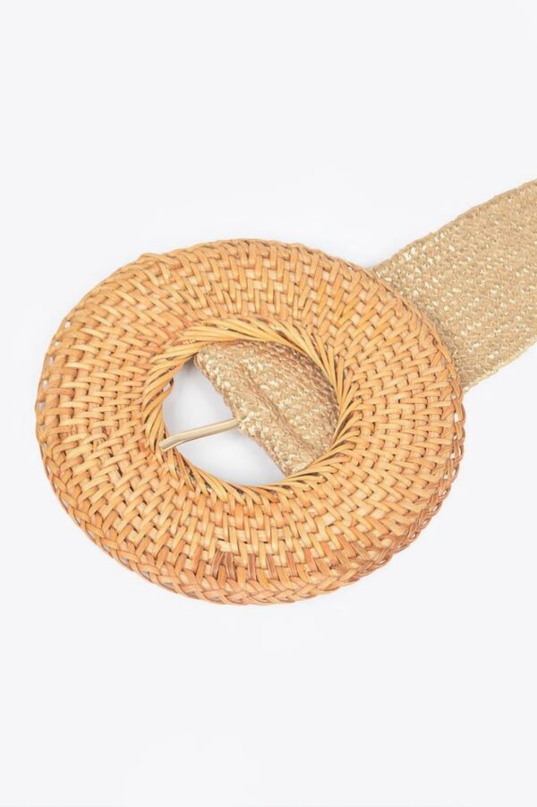 Round Bamboo Buckle Elastic Belt – Handmade