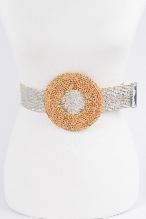 Round Bamboo Buckle Elastic Belt – Handmade