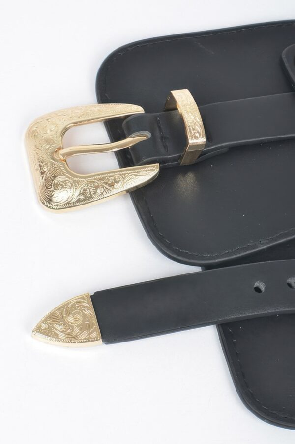 Plus-Size Wide Elastic Belt with Oversized Buckle