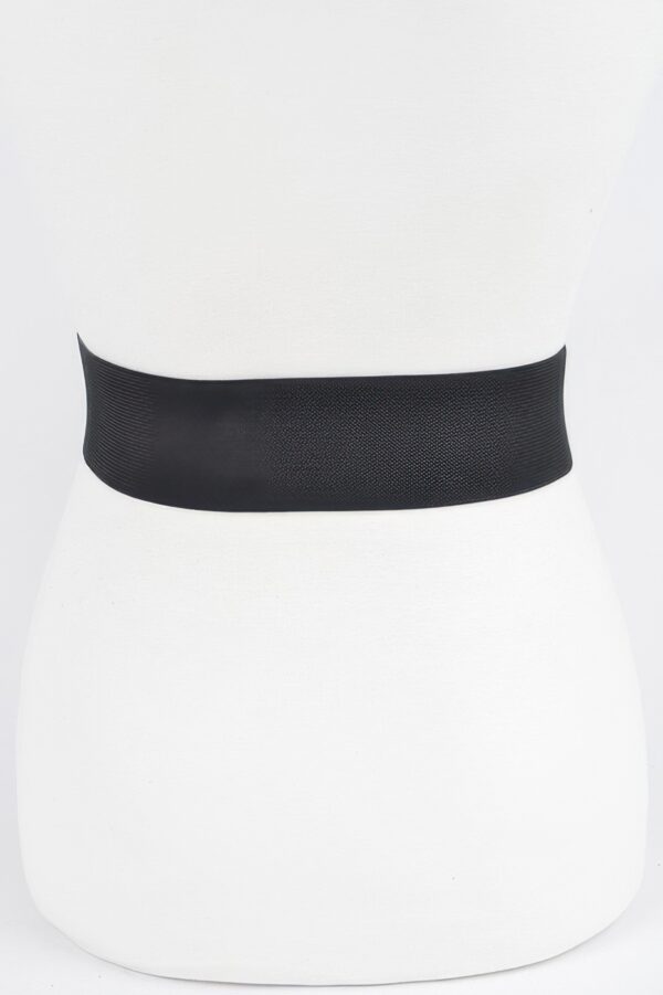 Wide Metal-Link Plus Size Elastic Belt – High-Shine