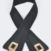 Wide Metal-Link Plus Size Elastic Belt – High-Shine