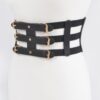 Wide Elastic Belt with Metal Link Front – Plus Size