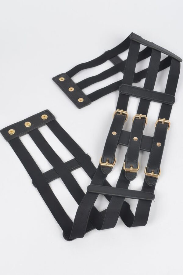 Wide Elastic Belt with Metal Link Front – Plus Size