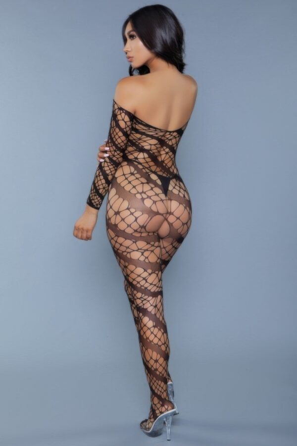 Web of Love Off-Shoulder Bodystocking – Sheer Web