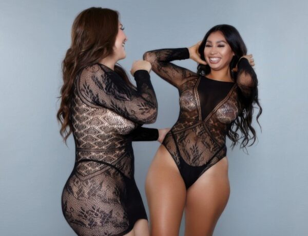 1995 Break My Heart Bodysuit – Sheer Floral & Heart Lace