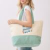 Beach Bum Terry Tote – Palm & Surf Graphic