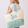Beach Bum Terry Tote – Palm & Surf Graphic