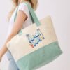 Beach Bum Terry Tote – Palm & Surf Graphic