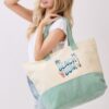 Beach Bum Terry Tote – Palm & Surf Graphic
