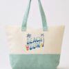 Beach Bum Terry Tote – Palm & Surf Graphic