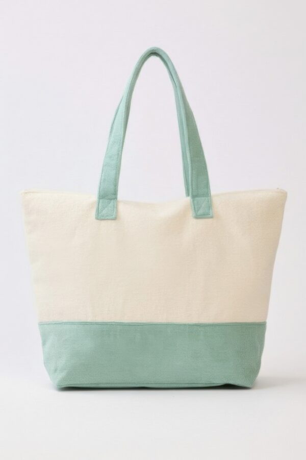 Beach Bum Terry Tote – Palm & Surf Graphic