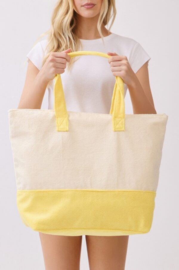 Hello Summer Terry Tote – Lemon Motif Terrycloth