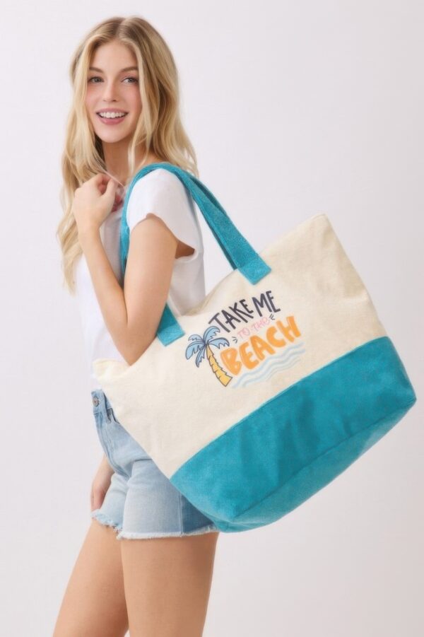 Take Me To The Beach Terry Tote – Palm & Wave