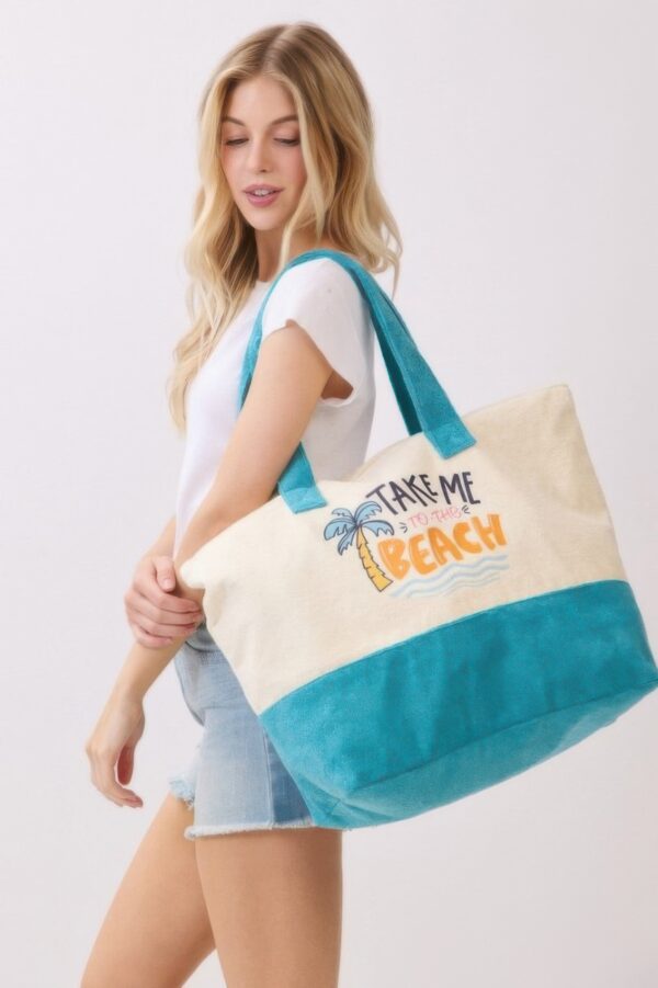 Take Me To The Beach Terry Tote – Palm & Wave