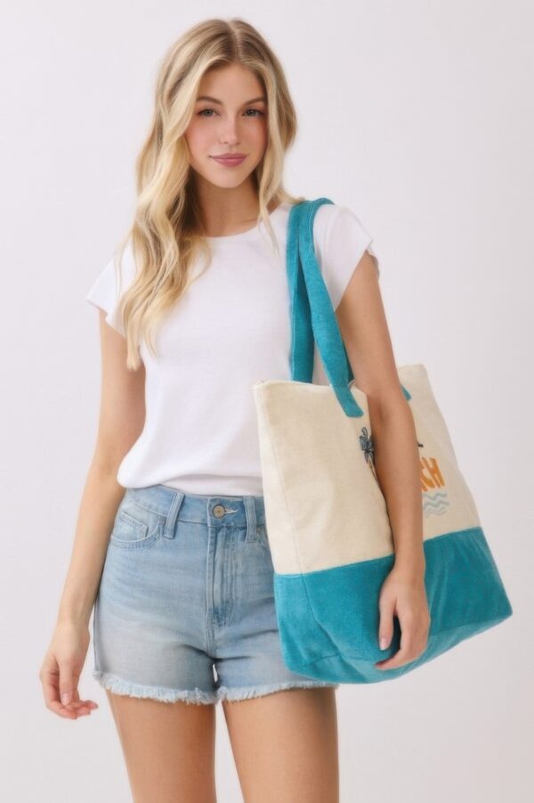Take Me To The Beach Terry Tote – Palm & Wave