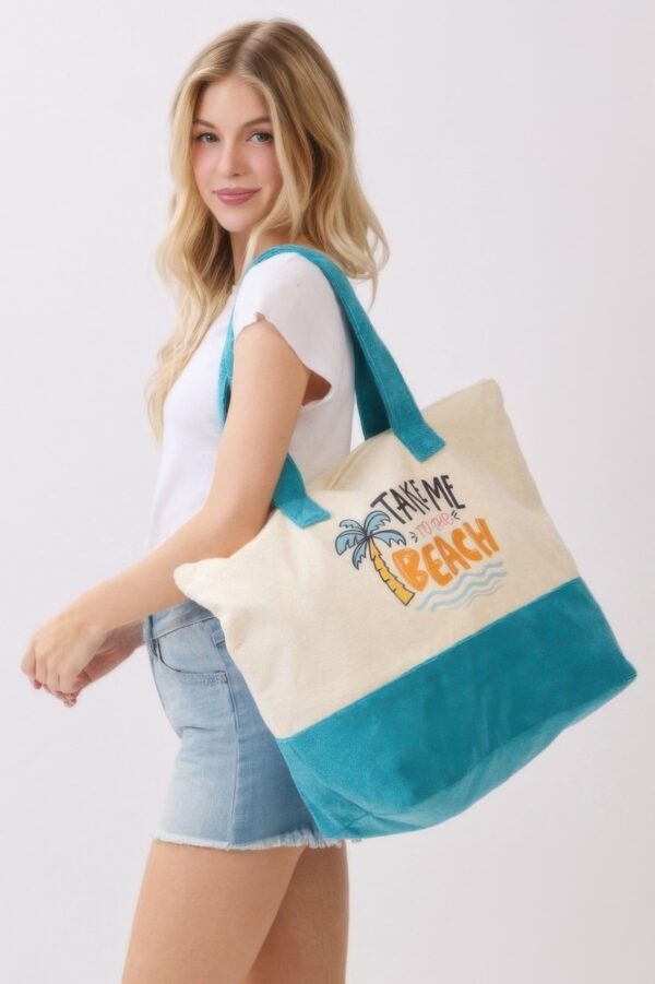 Take Me To The Beach Terry Tote – Palm & Wave