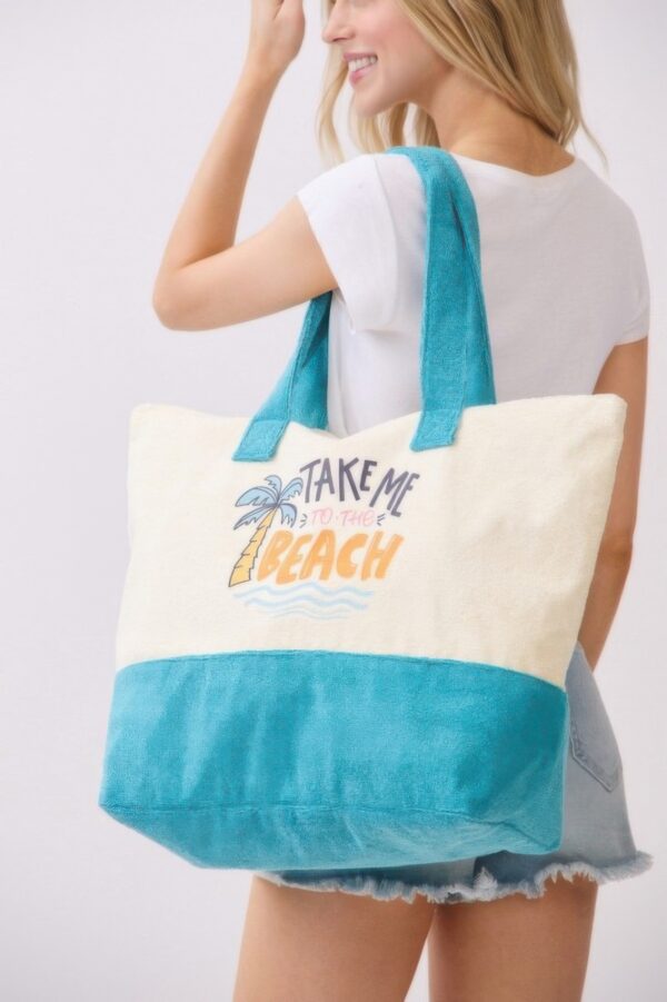 Take Me To The Beach Terry Tote – Palm & Wave