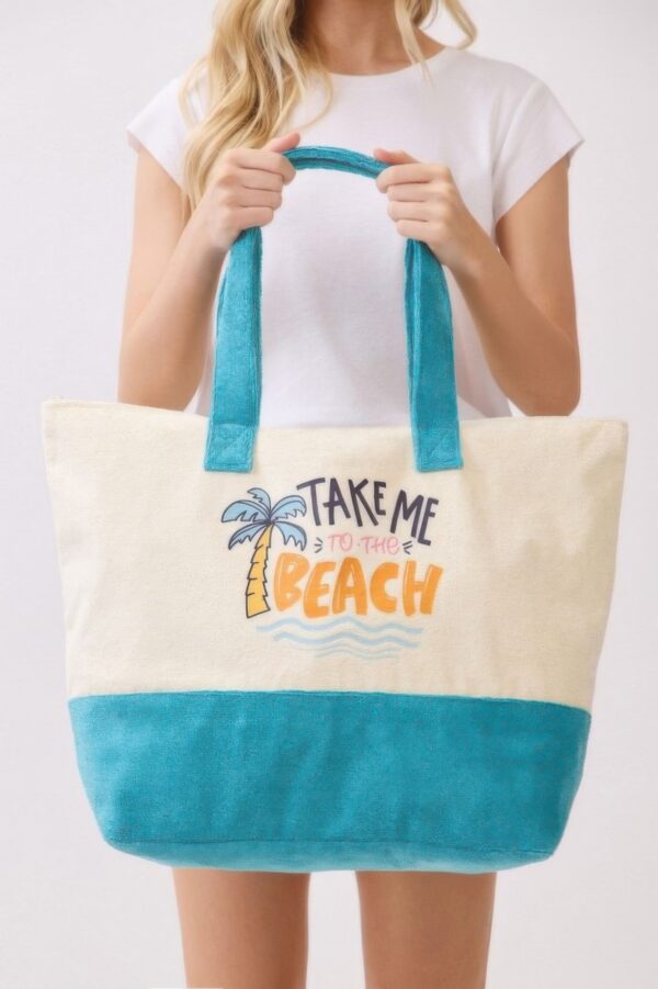 Take Me To The Beach Terry Tote – Palm & Wave