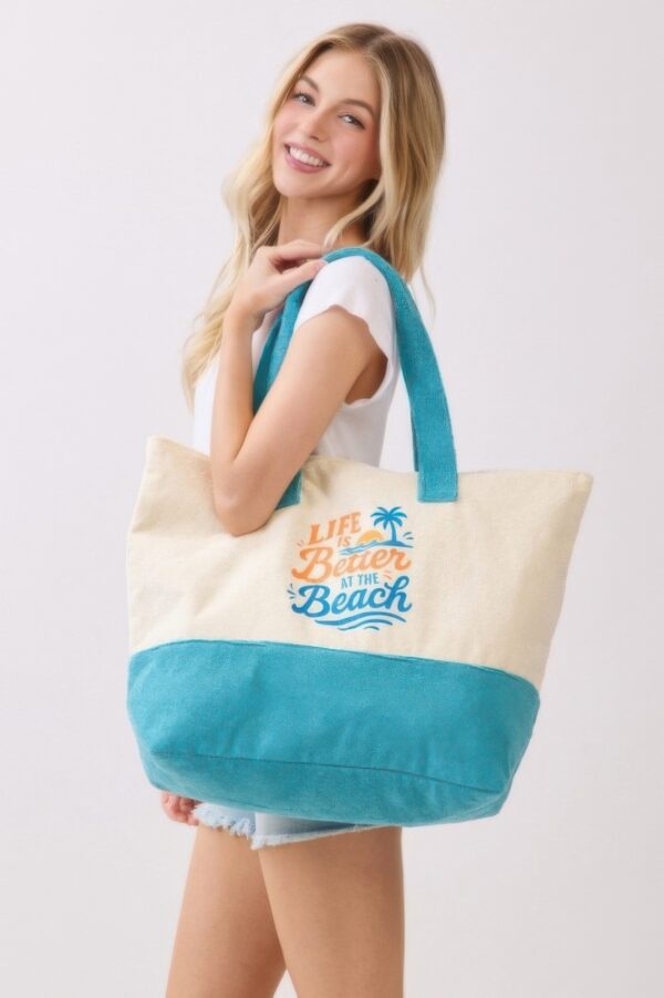 Terry Tote – Life Is Better at the Beach Palm Graphic