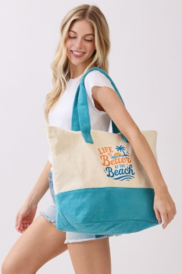 Terry Tote – Life Is Better at the Beach Palm Graphic