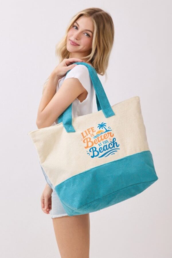 Terry Tote – Life Is Better at the Beach Palm Graphic