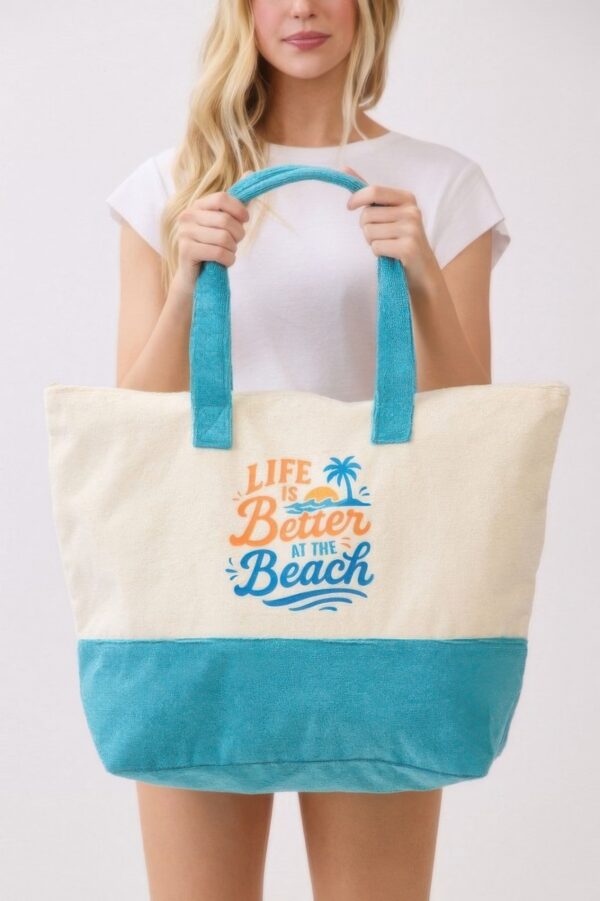 Terry Tote – Life Is Better at the Beach Palm Graphic