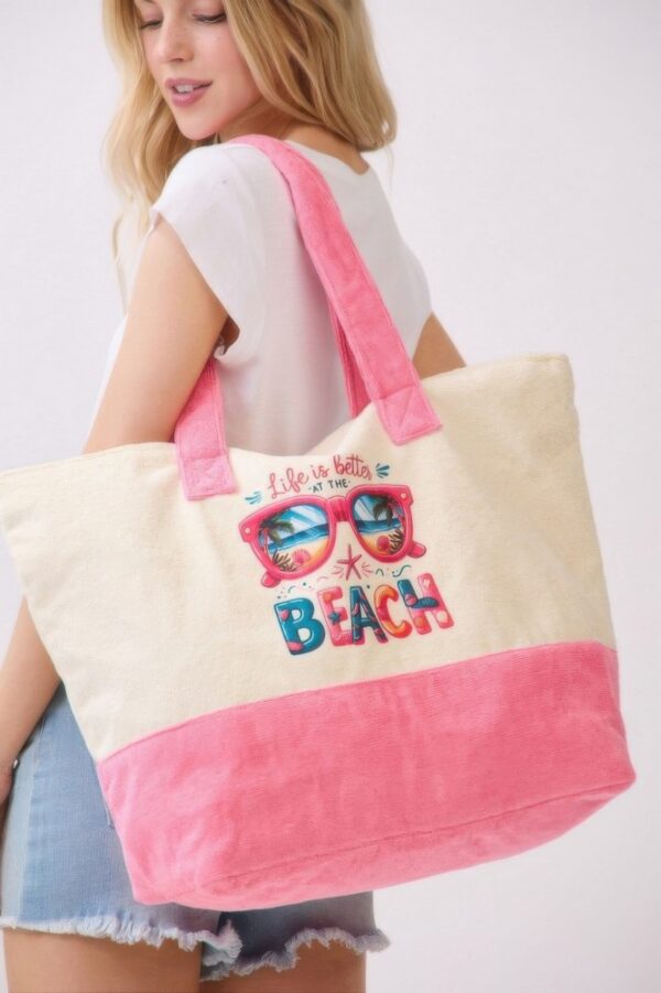 Beach Terry Tote – ‘Life Is Better At The Beach’ Graphic
