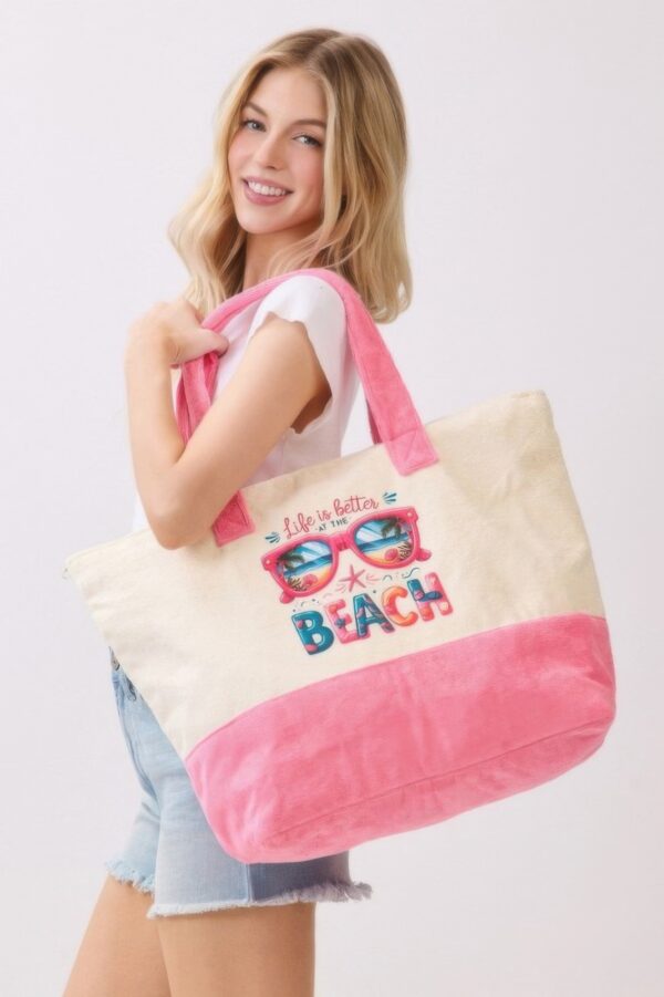 Beach Terry Tote – ‘Life Is Better At The Beach’ Graphic