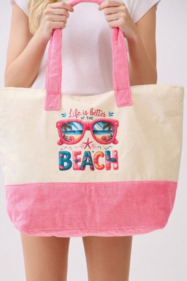 Beach Terry Tote – ‘Life Is Better At The Beach’ Graphic