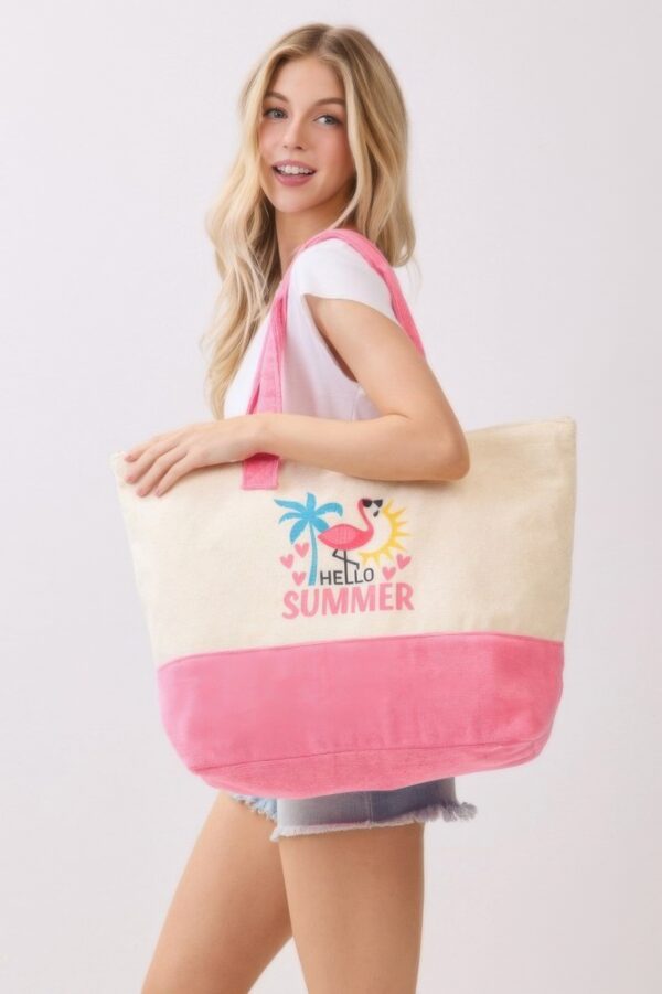 Hello Summer Terry Tote – ‘HELLO SUMMER’ Graphic Bag