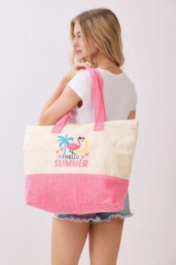 Hello Summer Terry Tote – ‘HELLO SUMMER’ Graphic Bag