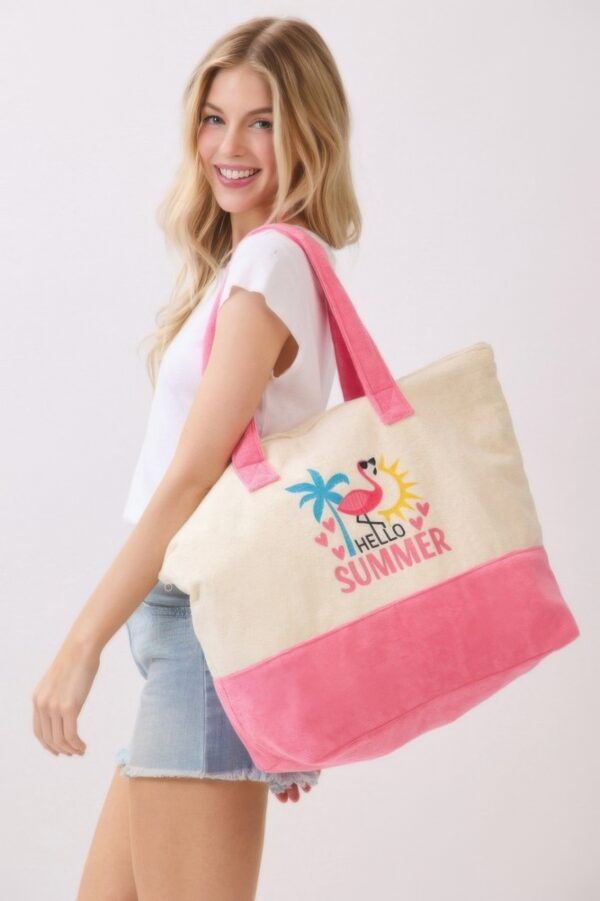 Hello Summer Terry Tote – ‘HELLO SUMMER’ Graphic Bag