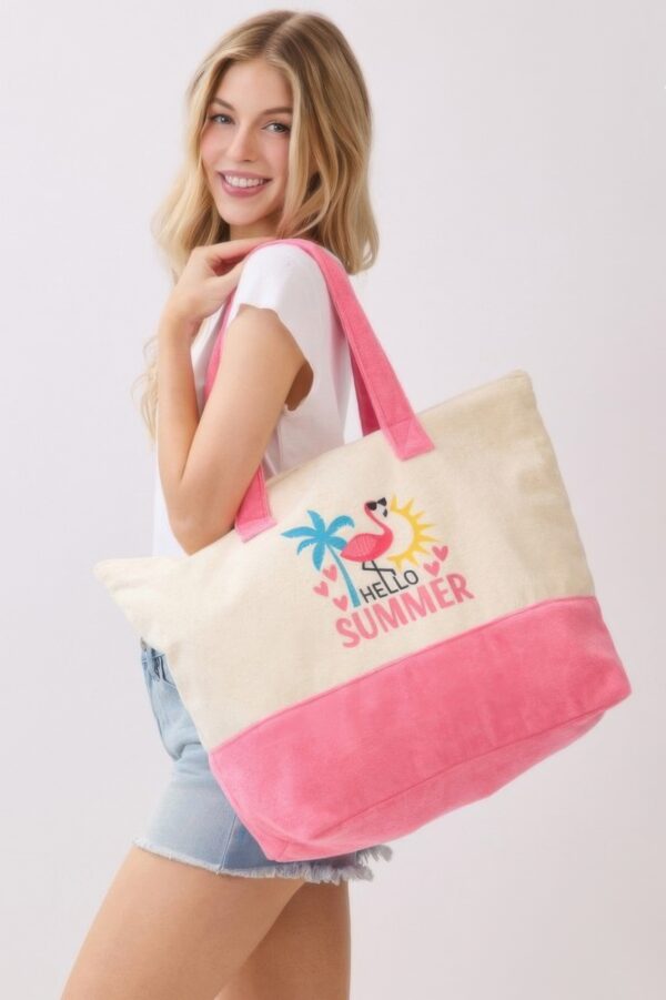 Hello Summer Terry Tote – ‘HELLO SUMMER’ Graphic Bag
