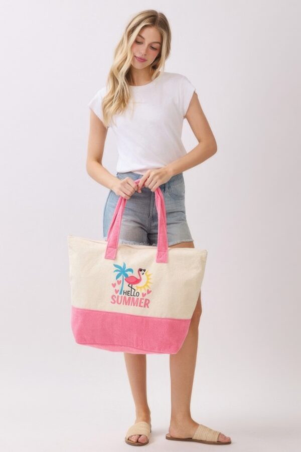 Hello Summer Terry Tote – ‘HELLO SUMMER’ Graphic Bag