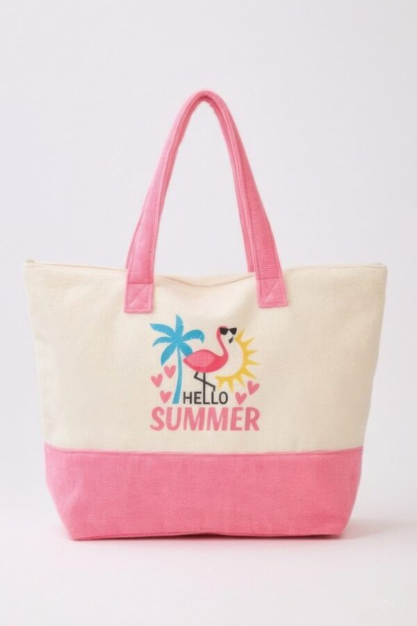Hello Summer Terry Tote – ‘HELLO SUMMER’ Graphic Bag