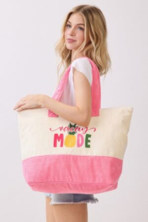 Vacay Mode Terry Tote – Fruit Graphic Beach Bag